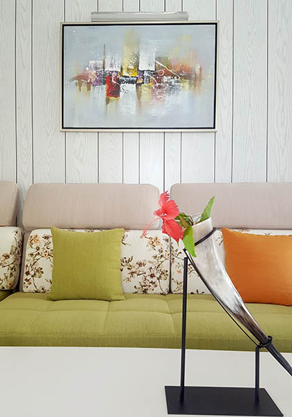 Bungalow Miri in Moorea : Living room